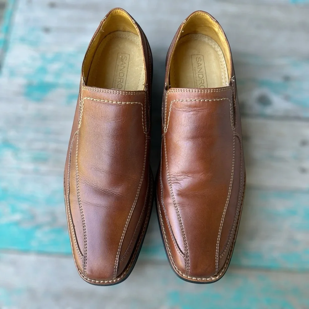 Sandro Moscolini Loafers Men's 11.5D Shoes Cognac Tan Leather Casual Dress 17307